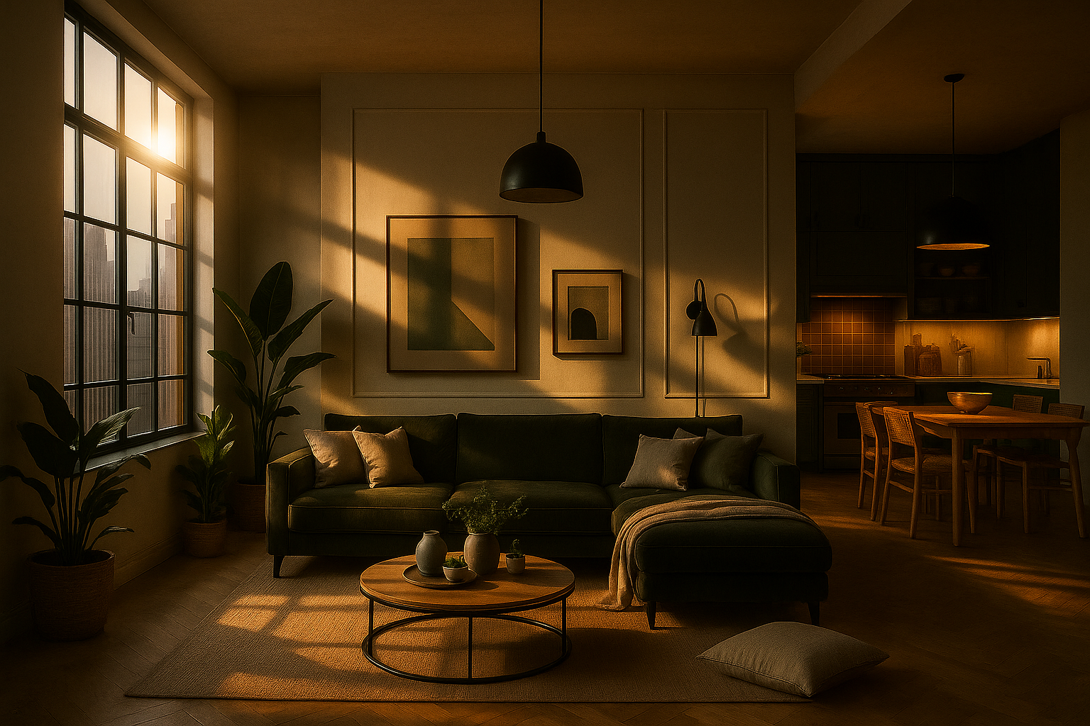 Cinematic living room — hero