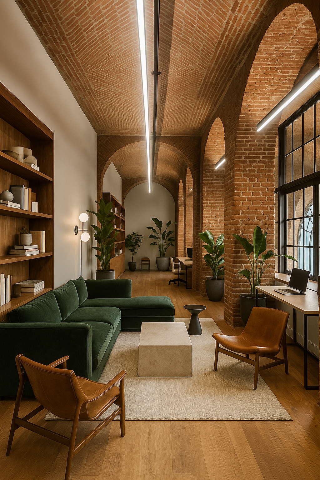 Industrial office lounge